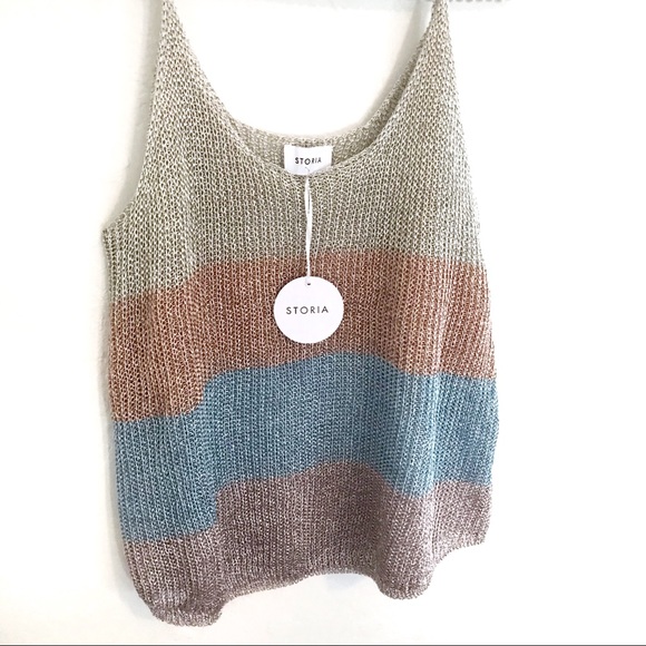 NWT STORIA Vici Metallic Color Block Tank - Picture 4 of 7